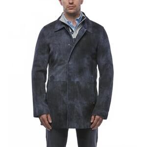 NEW LUSSO BENI spiro pea coat in blue